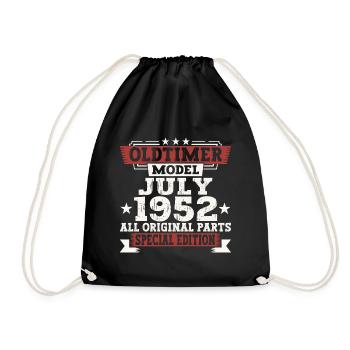 Oldtimer July 1952 70th Birthday Gift Men - Drawstring Bag - black - Front
