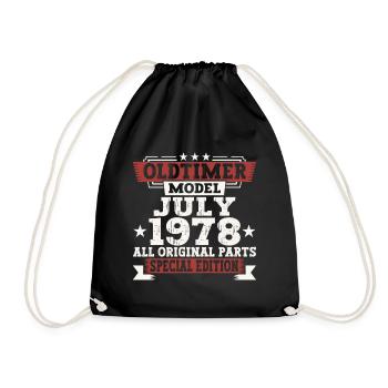 Oldtimer July 1978 44th Birthday Gift Men - Drawstring Bag - black - Front