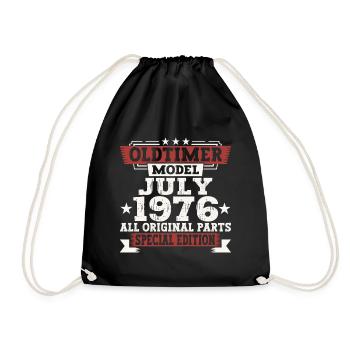 Oldtimer Juli 1976 46. Geburtstag Geschenk Herren - Turnbeutel - Schwarz - Vorne