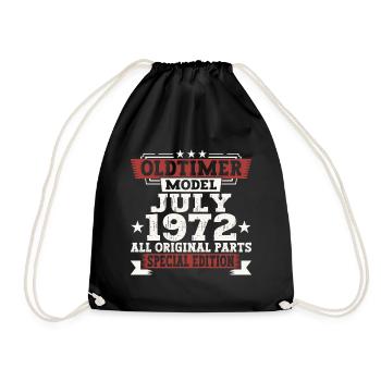 Oldtimer July 1972 50th Birthday Gift Men - Drawstring Bag - black - Front