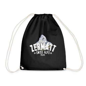 Zermatt Swiss Alps - Drawstring Bag - black - Front
