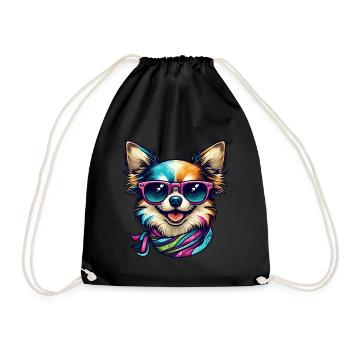 Colorful Chihuahua - Drawstring Bag - black - Front