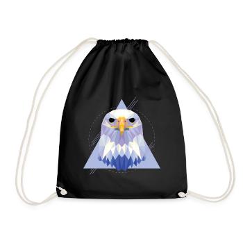 Geometric eagle - Drawstring Bag - black - Front