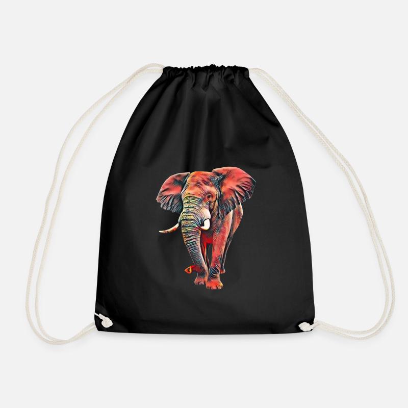 Elefant - Turnbeutel - Schwarz