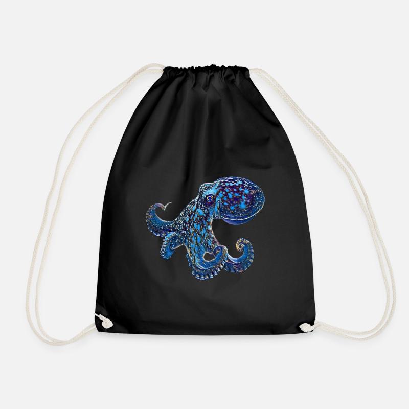 Oktopus - Turnbeutel - Schwarz