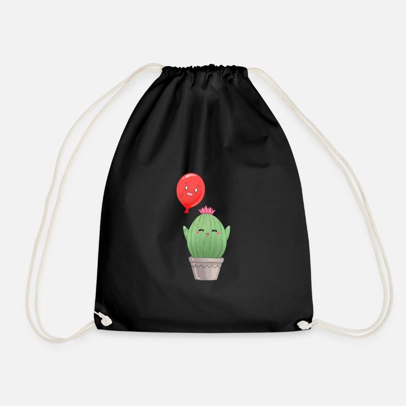 Kaktus mit Ballon - Turnbeutel - Schwarz