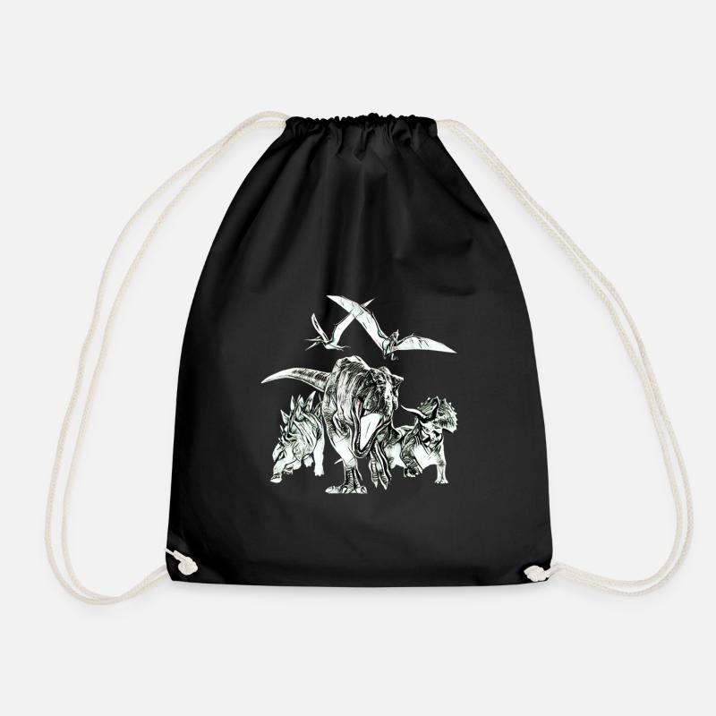 dinosaur - Drawstring Bag - black