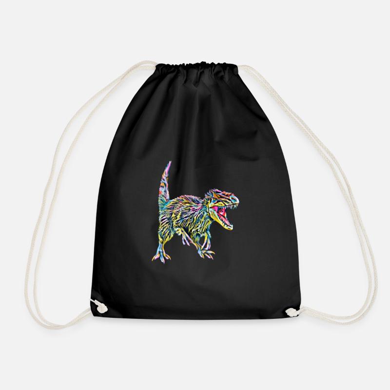 dinosaur - Drawstring Bag - black