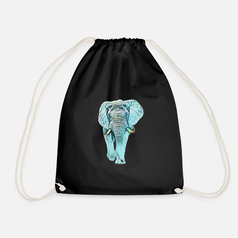 Elefant - Turnbeutel - Schwarz