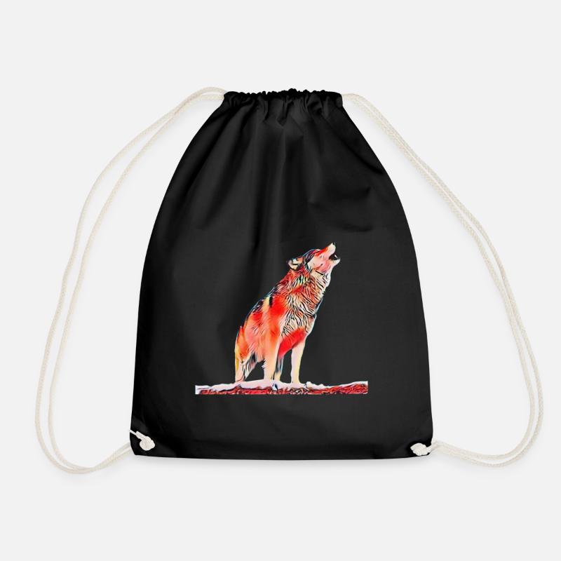 Wolf - Turnbeutel - Schwarz