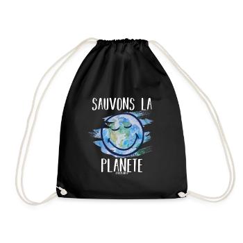 Sauvons la planète smileyworld blanc - Sac de sport léger - noir - Devant