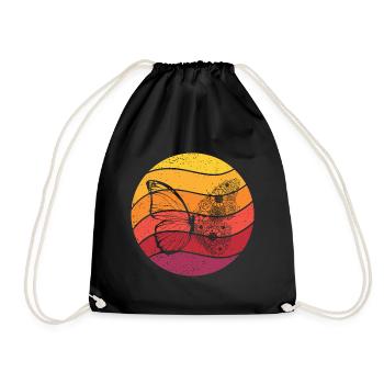 Papillon Retro Style Vintage - Sac de sport léger - noir - Devant