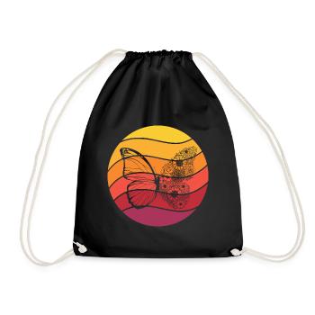 Papillon Retro Style Vintage - Sac de sport léger - noir - Devant