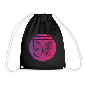 Papillon Retro Style Vintage - Sac de sport léger - noir - Devant