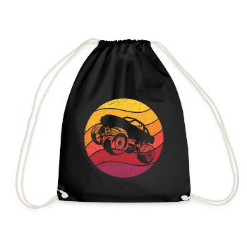 Monster Truck Retro Style Vintage - Drawstring Bag - black - Front