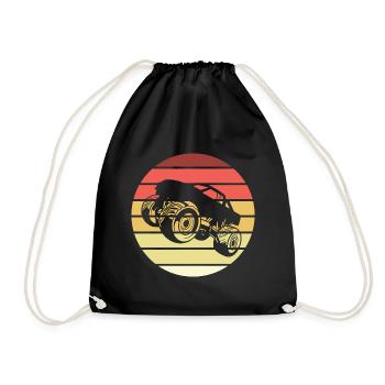 Monster Truck Retro Style Vintage - Drawstring Bag - black - Front