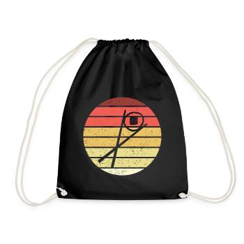 Sushi Chopsticks Sake Maki Retro Style Vintage - Drawstring Bag - black - Front