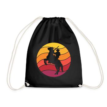 Cowboy Horse Pesade Retro Style Vintage - Drawstring Bag - black - Front