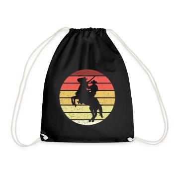 Cowboy Horse Pesade Retro Style Vintage - Drawstring Bag - black - Front