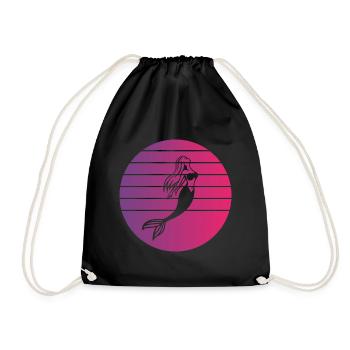 Sirène Retro Style Vintage - Sac de sport léger - noir - Devant