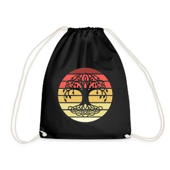 Tree Of Life Retro Style Vintage - Turnbeutel - Schwarz - Vorne