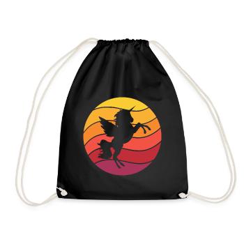 Licorne Rétro Style Vintage - Sac de sport léger - noir - Devant