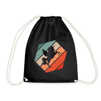 Licorne Rétro Style Vintage - Sac de sport léger - noir - Devant