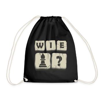 Schach Design Schachspieler Motiv Geschenk - Turnbeutel - Schwarz - Vorne