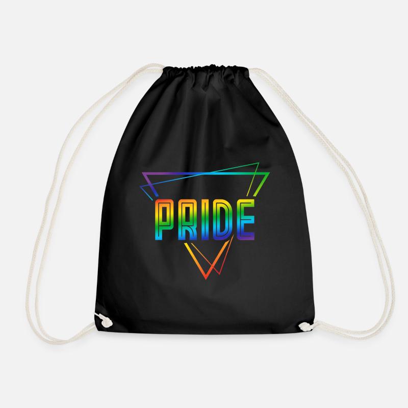Retro 80s PRIDE - Drawstring Bag - black