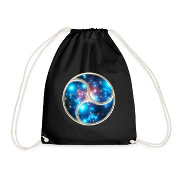 Yin Yang Balance Triskelion Galaxy Star Universe - Drawstring Bag - black - Front
