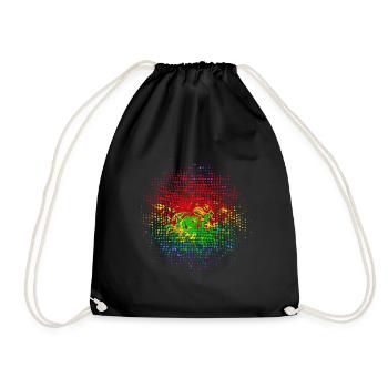 Colour Dots, Party, Festival, Splash, Retro, Swirl - Drawstring Bag - black - Front