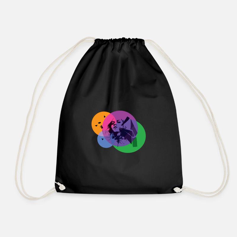 Banksy Stlye - Woman - Drawstring Bag - black
