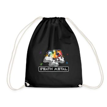 Funny Death Metal Unicorn T-Shirt - Drawstring Bag - black - Front