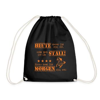 Pferdesprüche Lustiger Pferdespruch T-Shirt - Turnbeutel - Schwarz - Vorne
