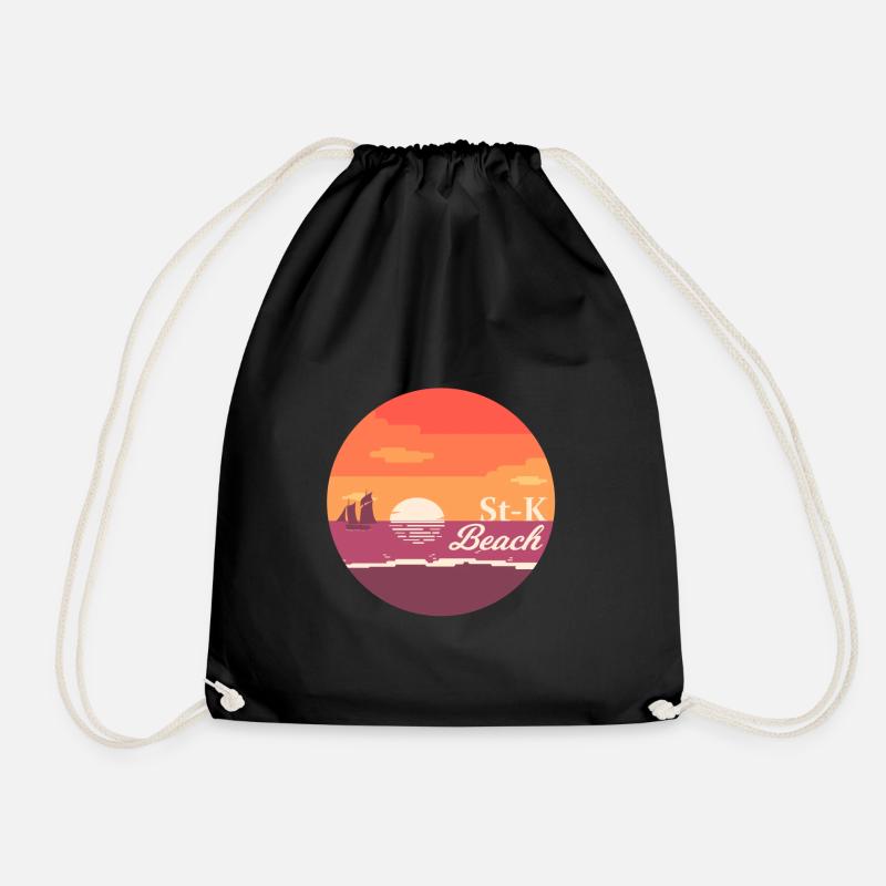 stK beach - Drawstring Bag - black