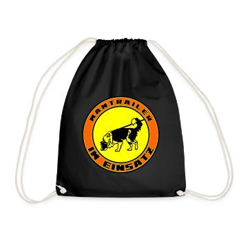 Mantrailer in action Boder Collie - Drawstring Bag - black - Front