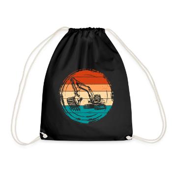 Excavatrice - Sac de sport léger - noir - Devant