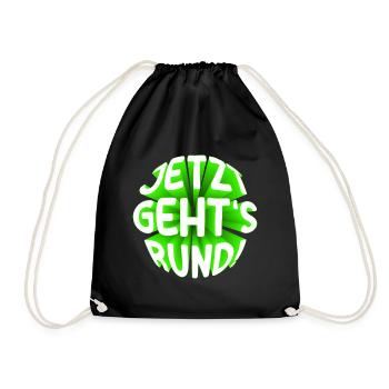 Jetzt gehts rund 3D - Turnbeutel - Schwarz - Vorne