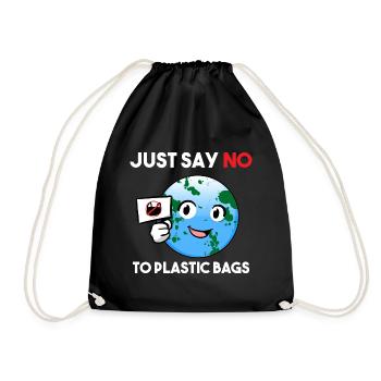 Dites simplement non aux sacs en plastique ! Militant pour le climat - Sac de sport léger - noir - Devant