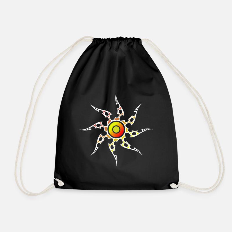 Sun Tribal - Drawstring Bag - black