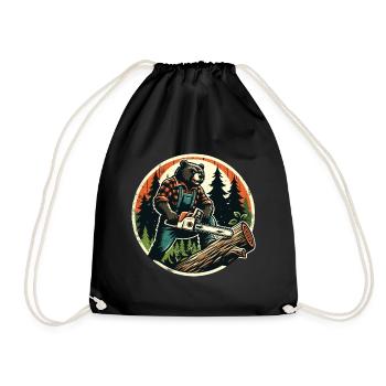 Bûcheron Bear Power et nature en harmonie - Sac de sport léger - noir - Devant