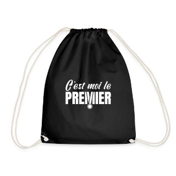 C'EST MOI LE PREMIER ! (sport, médaille, champion) - Sac de sport léger - noir - Devant