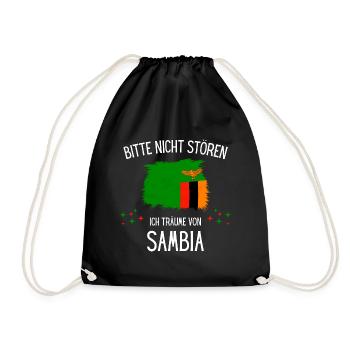 Bitte Nicht Stören Ich Träume Von Sambia - Turnbeutel - Schwarz - Vorne
