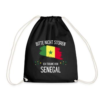 Bitte Nicht Stören Ich Träume Von Senegal - Turnbeutel - Schwarz - Vorne