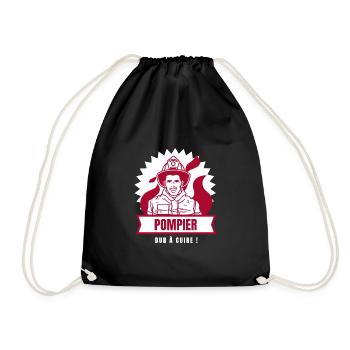 POMPIER, DUR À CUIRE ! - Sac de sport léger - noir - Devant