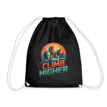 Climb Higher Retro Hikers - Drawstring Bag - black - Front