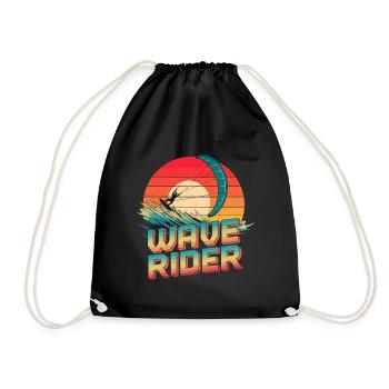 Wave rider Kitesurf Design - Sac de sport léger - noir - Devant