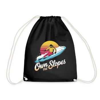 Own the Slopes - Retro Ski-Stil - Turnbeutel - Schwarz - Vorne