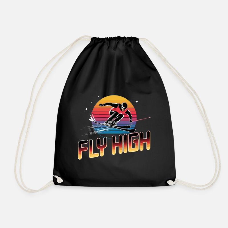 Fly High Freestyle Skifahrer - Turnbeutel - Schwarz