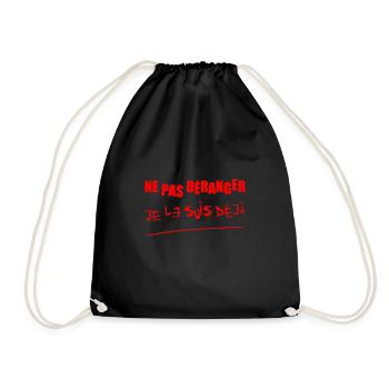 NE PAS DÉRANGER, JE LE SUIS DÉJÀ ! (folie) - Sac de sport léger - noir - Devant